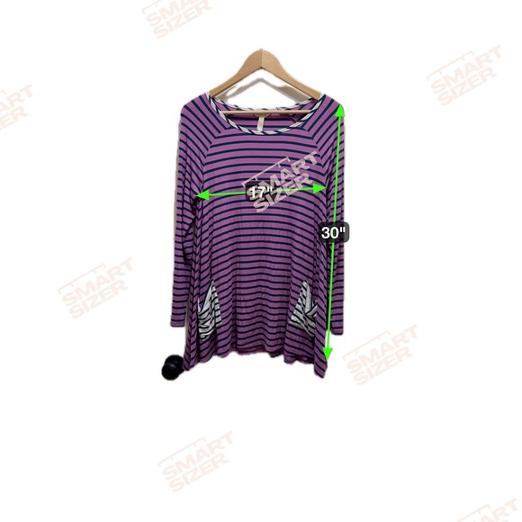 Matilda Jane Striped Long Sleeve Tunic Top Womens Small Purple Pockets Modal - Picture 4 of 4